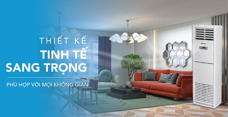 Điều hòa Funiki tủ đứng phù hợp với nhiều không gian, đặc biệt là những không gian rộng và cần tính cơ động