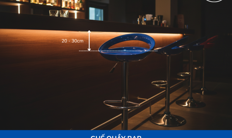 Chiều cao của ghế thấp nên hơn mép bàn từ 20 - 30cm để tạo tư thế ngồi thoải mái nhất.