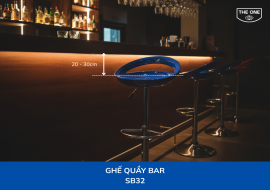 Chiều cao của ghế thấp nên hơn mép bàn từ 20 - 30cm để tạo tư thế ngồi thoải mái nhất.