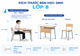 Kích thước bàn học sinh chuẩn theo Thông tư 26/2011: Bảng tra từ mầm non đến cấp 3