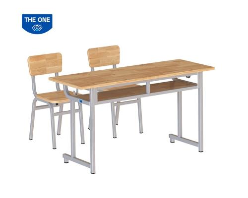 BỘ BÀN GHẾ HỌC SINH GỖ TỰ NHIÊN THE ONE BHS112-5G / GHS112-5G (1 BÀN + 2 GHẾ + GIÁ CHƯA BAO GỒM VAT VÀ VẬN CHUYỂN LẮP ĐẶT)